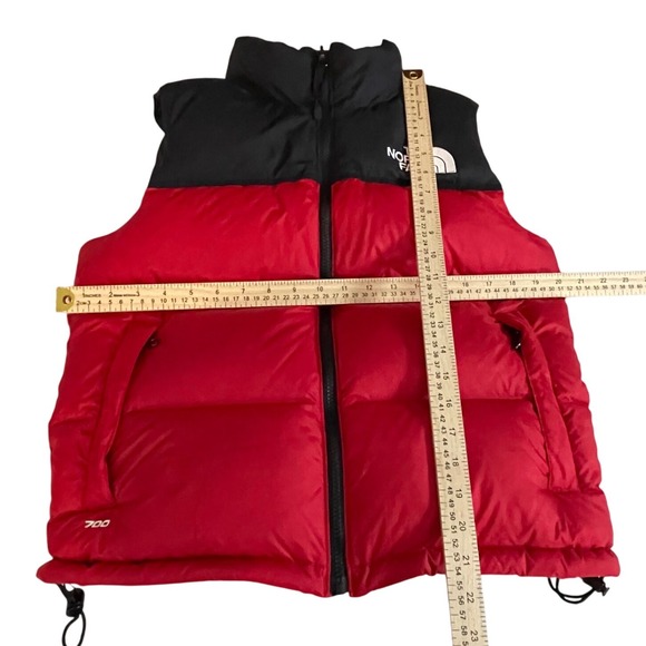 The North Face Nuptse retro  700 Fill Down Puffer Vest Red Black Women's Size M - Picture 4 of 8